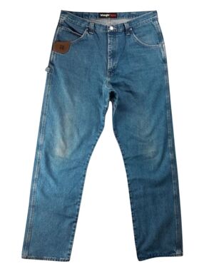Wrangler Riggs Workwear Work Horse Blue Jeans Relaxed Fit SZ 38x36